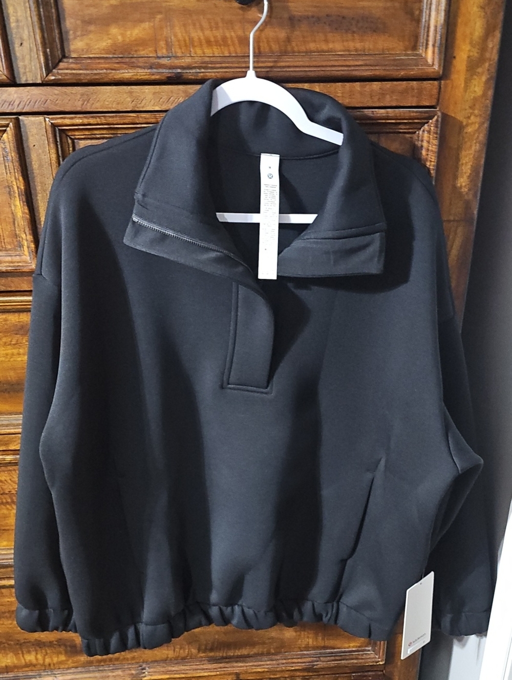 Lululemon Spacer Half Zip!! Nwts, Medium! Black! Oversized Fit, Hip Length!